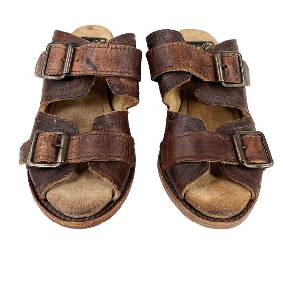 Freebird Caprice Sandals Brown 5 Leather 2.5" Block Heel - Picture 2 of 10